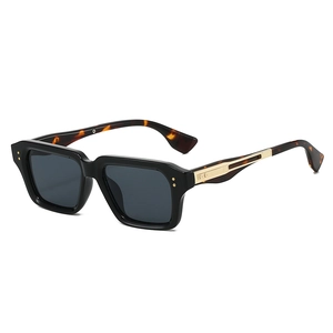 Retro Square Sunglasses UV400 Protection Acetate Frame With Metal Decoration Fashion Eyewear For Men Women