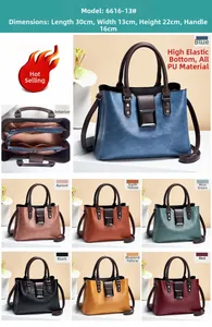 Detaillierte Größentabelle für Retro PU Leder Schultertasche mit Maßen und Farbvarianten