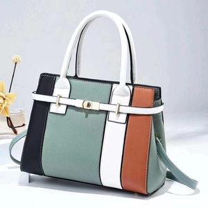 Color Block Patchwork PU Leather Handbag Large Capacity Crossbody Shoulder Tote For Women Chic Trendy Top Handle Bag