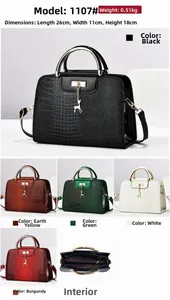 Structured lychee pattern tote bag with metal handles and deer pendant detail
