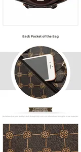 Detail of printed tote bag featuring rear zipper pocket and smooth metal hardware