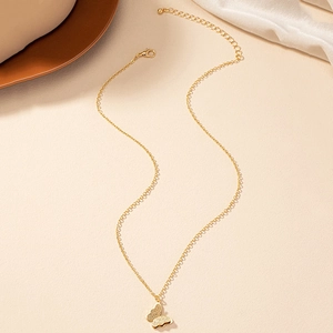 Elegant gold butterfly necklace with shimmering pendant and adjustable chain for women