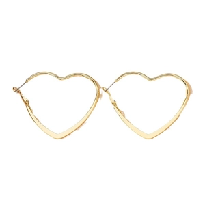 Boucles d'oreilles créoles cœur dorées pour femmes avec design minimaliste en métal ajouré
