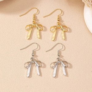 Boucles D'oreilles Pendantes Noeud En Alliage Bijoux De Style Commuter Mode Polie Pour Femmes