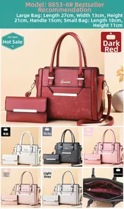 Detailed interior view and size comparison of the snakeskin texture handbag set