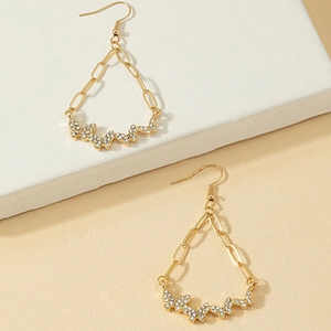 Elegant gold butterfly tassel earrings with sparkling rhinestones and long link chain