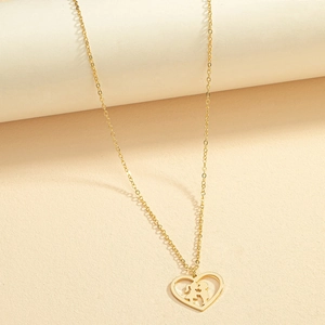 Herz Anhänger Halskette Gold Plattiert Legierung Küssendes Paar Silhouette Romantischer Schmuck Für Liebhaber Geschenk