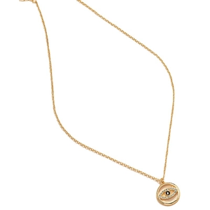 Collier avec pendentif œil porte-bonheur doré et cristaux brillants pour femme