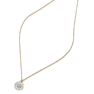 Collana con ciondolo a moneta sole color oro champagne e simboli zodiacali celesti