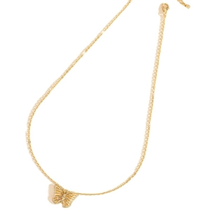 Elegante collana dorata con ciondolo a farfalla traforata e catena sottile