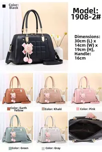 Quilted faux leather tote bag dimensions 30x14x19cm and multi-color selection detail