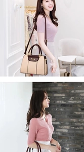 Detail of minimalist two-tone tote bag with Danbaoly logo and adjustable strap