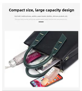 Vue détaillée de l'intérieur d'un grand sac cabas montrant sa grande capacité de rangement