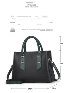 Détails des dimensions et de la grande capacité du sac fourre-tout en cuir à texture lychee