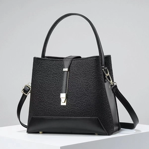 Borsa A Mano In Pizzo Da Donna Elegante Pelle PU Borsa A Secchiello Con Tracolla Rimovibile Manico Superiore Versatile