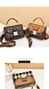Detailed comparison of vintage crossbody bags with monogram and checkerboard prints