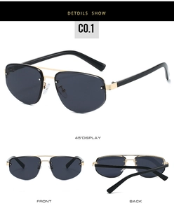 Detailed views of pilot sunglasses showing front and back angles with gold metal hinges