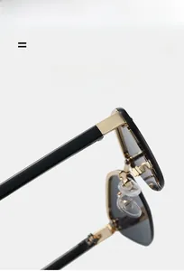 Macro detail of retro sunglasses showing durable metal hinges and soft silicone nose pads