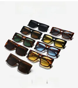 Multiple stylish square frame sunglasses in black, tortoiseshell and vibrant lens colors