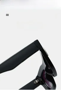 Detail of high-quality frame hinges on vintage square sunglasses with glossy black finish