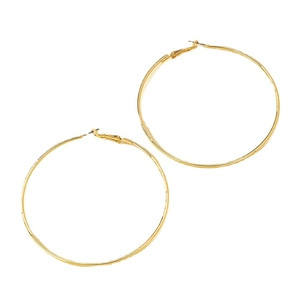 Minimalist large gold hoop earrings with polished finish and secure lever-back closure