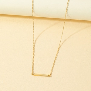 Minimalist Geometric Bar Pendant Necklace Alloy Gold Simple Fashion Trendy Jewelry For Women Daily Wear