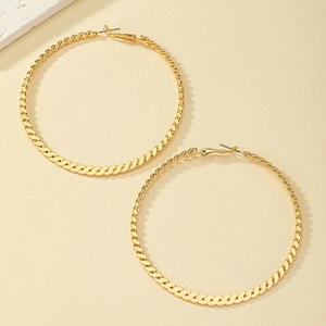 Twisted Hoop Earrings Alloy Metal Braided Statement Large Round Fashion Jewelry For Women