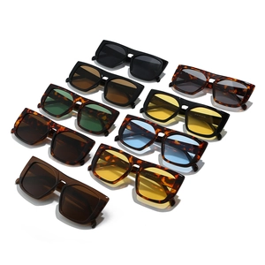 Modern square oversized sunglasses collection with assorted colorful lenses and frames