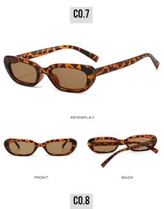 Detail view of oval tortoise shell sunglasses with brown lenses from multiple angles