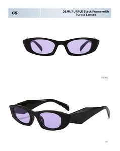 Vue détaillée de la monture écaillée et des verres violets de ces lunettes rétro