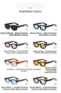 Grille de lunettes de soleil carrées rétro en huit couleurs avec rivets métalliques