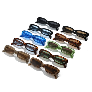 Matrix display of vintage oval sunglasses in nine colors including tortoiseshell and black