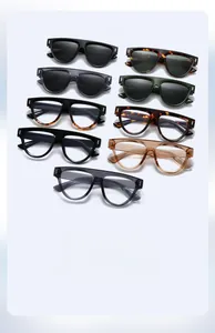 Neuf lunettes de soleil carrées en diverses couleurs comme le noir et l'écaille chic