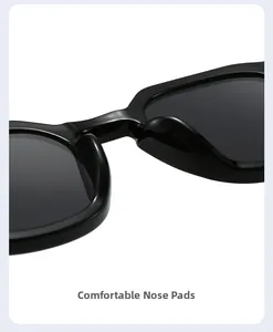 Gros plan sur les plaquettes de nez intégrées confortables de lunettes noires