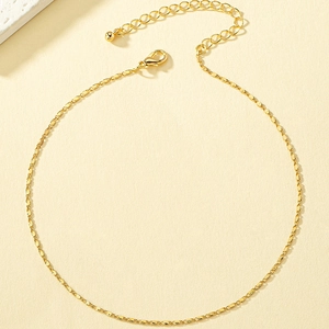 Elegant gold-plated thin cable chain necklace with lobster clasp and adjustable link