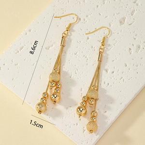 Élégantes boucles d'oreilles pampilles dorées à chaîne serpent, longueur 8,6cm largeur 1,5cm