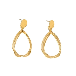 Elegant gold layered teardrop tassel earrings with geometric lantern drop design for women