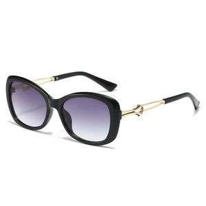 Women Sunglasses Oversized Butterfly PC Frame Gradient PVC Lenses Fashionable Metal Hollowed Temples Trendy Luxury Style