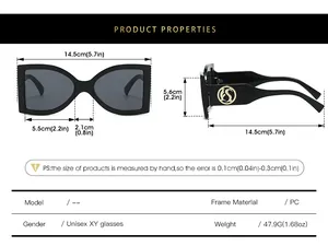 Guide des tailles détaillé et spécifications pour lunettes de soleil carrées en monture PC