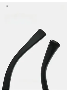 Gros plan détaillé des branches ergonomiques courbées sur des lunettes de soleil noires