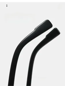 Detailed view of black ergonomic curved mirror legs for comfortable daily wear sunglasses