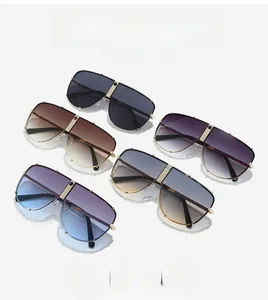 Détails de lunettes de soleil shield surdimensionnées en cinq couleurs dégradées