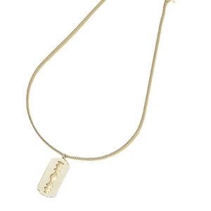 Collier pendentif lame de rasoir doré minimaliste avec chaîne fine de style punk