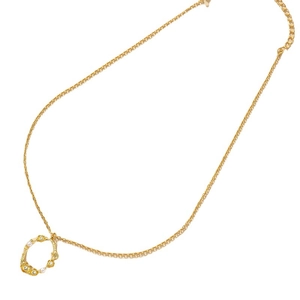 Collier doré avec pendentif cercle texturé orné de perles et de zircons brillants