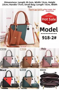 Detailed view of the multi-compartment interior and dimensions of this stylish tote bag