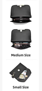 Detailansicht der Innenfächer der Schultertasche aus Leder mit Karten und Handy