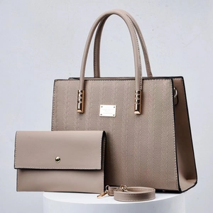 Women Handbags Tote Bag And Wallet PU Leather Woven Texture Large Capacity Crossbody Shoulder Bag Elegant Urban Style