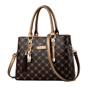 Sac À Main Femme Vintage En Cuir PU Grande Capacité Sac À Bandoulière Avec Imprimé Pendentif Chat Et Gland Élégant Mode