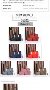 Détail du lot de 2 sacs à main élégants en cuir PU texturé avec de jolies finitions métal