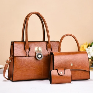 Combinaison de Sac Fourre-tout en Cuir PU Élégant pour Femmes Sac à Main Sac Bandoulière Portefeuille Design Matelassé Grande Capacité Sac à Épaule pour Femmes Décontracté Quotidien Voyage